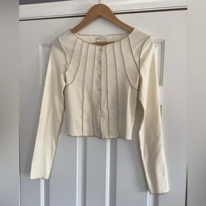 Urban Outfitters Drea Ribbed Button-Up Cardigan